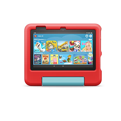 Kindgerechte Hülle für das Fire 7-Tablet (nur kompatibel mit der 12. Generation, 2022), für Kinder von 3–7 Jahren, rot von Amazon