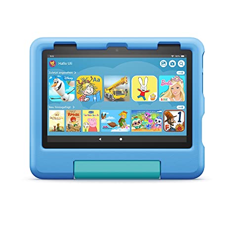 Kindgerechte Schutzhülle von Amazon für das Fire HD 8-Tablet (nur kompatibel mit der 12. Generation, 2022), blau von Amazon