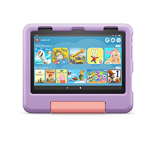 Kindgerechte Schutzhülle von Amazon für das Fire HD 8-Tablet (nur kompatibel mit der 12. Generation, 2022), violett von Amazon