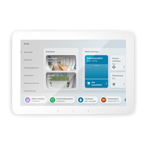 Zertifiziert und generalüberholt Echo Hub | Smart-Home-Bedienpanel (8 Zoll) mit Alexa | Kompatibel mit Tausenden Geräten von Amazon