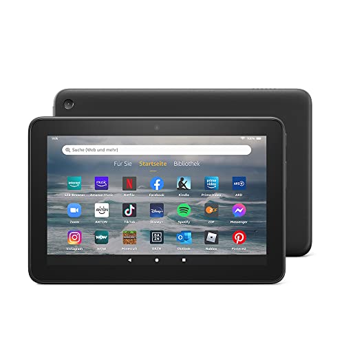 Zertifiziert und generalüberholt Fire 7-Tablet, 7-Zoll-Display, 16 GB, Modell (2022), schwarz Mit Werbung von Amazon