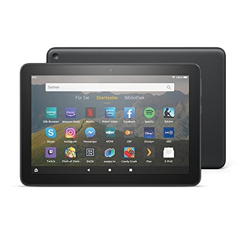 Zertifiziert und generalüberholt Fire HD 8-Tablet, 8-Zoll-HD-Display, 64 GB, Schwarz, Mit Werbung, für Unterhaltung unterwegs (2020) von Amazon