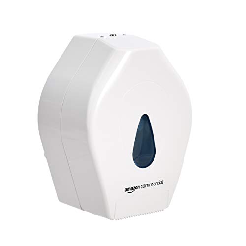 AmazonCommercial Mini-Jumbo-Toilettenpapierspender, 46.5 x 3.52 cm, Weiß von AmazonCommercial