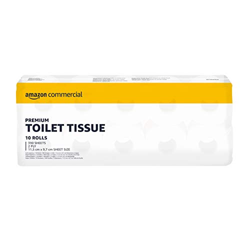 AmazonCommercial Recyceltes Toilettenpapier, Unparfümiert, 2-lagig, 390 stück (40er Pack), 4 Packungen mit 10 von AmazonCommercial