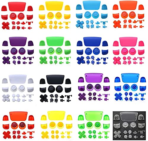 Komplettes Tasten-Set für PS5 Joysticks Dpad R1 L1 R2 L2 Richtungsschlüssel ABXY Tasten Trigger Button Cap Cover für Sony Playstion 5 PS5 BDM-010 Spielkonsole (Klarorange) von Ambertown