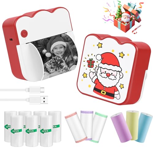 Ambesty Mini Drucker, Weihnachten Mobiler Fotodrucker, Tragbarer Mini Fotodrucker, Wireless Fotodrucker Thermodrucker mit 13 Rollen Druckerpapie, Smartphone Bluetooth Drucker, für Lernhilfe, Journal Ambesty Mini Drucker, Weihnachten Mobiler Fotodrucker, Tragbarer Mini Fotodrucker, Wireless Fotodrucker Thermodrucker mit 13 Rollen Druckerpapie, Smartphone Bluetooth Drucker, für Lernhilfe, Journal von Ambesty