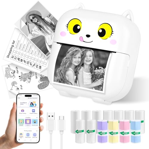 Ambesty Mini Drucker, Mobiler Fotodrucker, Tragbarer Mini Fotodrucker, Wireless Fotodrucker Thermodrucker, mit 13 Rollen,Smartphone Bluetooth Drucker,für Lernhilfe,Lernnotizen,Journal Ambesty Mini Drucker, Mobiler Fotodrucker, Tragbarer Mini Fotodrucker, Wireless Fotodrucker Thermodrucker, mit 13 Rollen,Smartphone Bluetooth Drucker,für Lernhilfe,Lernnotizen,Journal von Ambesty