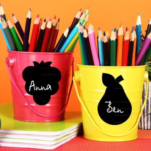 Ambiance Sticker Kreidetafel – Wandsticker, selbstklebend, abwischbar, Set mit 6 Mini-Früchten, 50 x 50 cm von Ambiance Sticker
