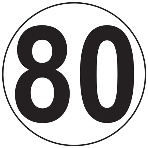 Ambiance Sticker Aufkleber, selbstklebend, Macaron Geschwindigkeitsbegrenzung, 80 km/h, Ø 20 cm, Vinyl, Geschwindigkeitsaufkleber, Sticker, Verkehr, Schwarz Ambiance Sticker Aufkleber, selbstklebend, Macaron Geschwindigkeitsbegrenzung, 80 km/h, Ø 20 cm, Vinyl, Geschwindigkeitsaufkleber, Sticker, Verkehr, Schwarz von Ambiance Sticker