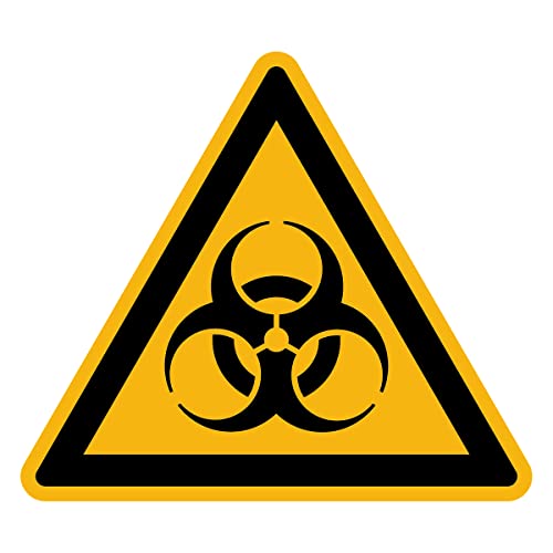 Aufkleber Gefahr Warnung NF ISO 7010 - Selbstklebende Plastifizierte Dreiecksplatte Wasser- und UV-beständig - Biologisches Risiko - 10x10 cm von Ambiance Sticker