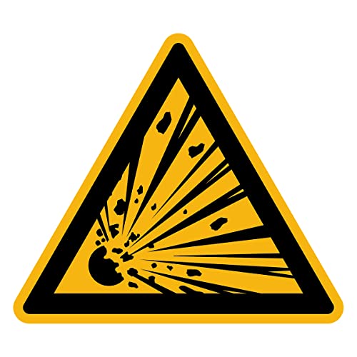 Aufkleber Gefahr Warnung NF ISO 7010 - Selbstklebende Plastifizierte Dreiecksplatte Wasser- und UV-beständig - Explosive Materialien - 35x35 cm von Ambiance Sticker