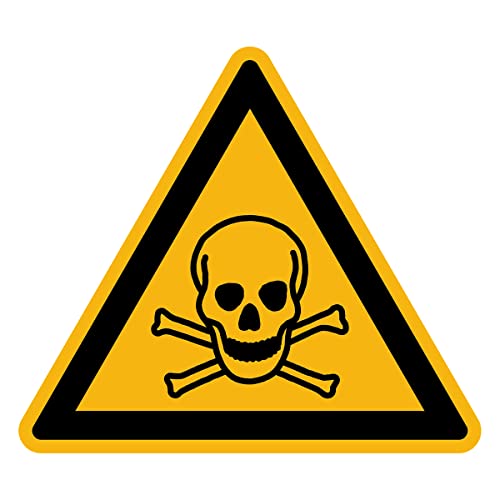 Aufkleber Gefahr Warnung NF ISO 7010 - Selbstklebende Plastifizierte Dreiecksplatte Wasser- und UV-beständig - Giftige Materialien - 35x35 cm von Ambiance Sticker