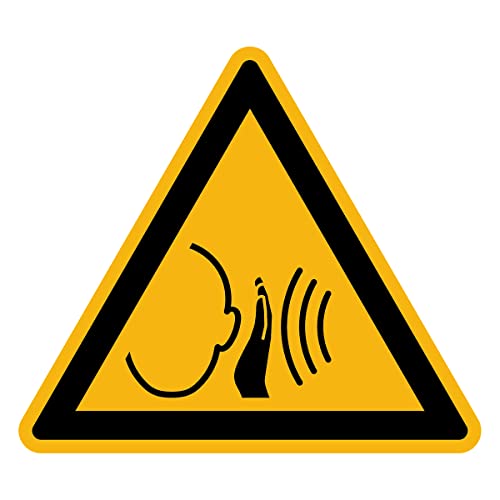 Aufkleber Gefahr Warnung NF ISO 7010 - Selbstklebende Plastifizierte Dreiecksplatte Wasser- und UV-beständig - Plötzliches Lautes Geräusch - 5x5 cm von Ambiance Sticker