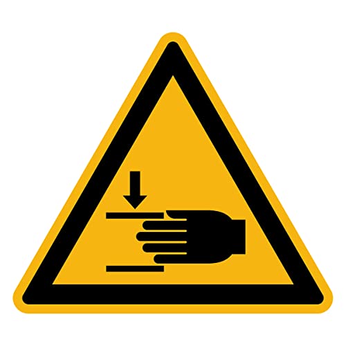 Aufkleber Gefahr Warnung NF ISO 7010 - Selbstklebende Plastifizierte Dreiecksplatte Wasser- und UV-beständig - Quetschen der Hände - 35x35 cm von Ambiance Sticker