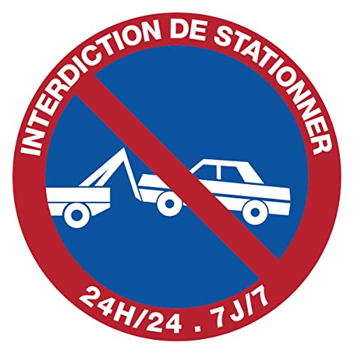 Runder Laminierter Schilderklebstoff, Wasserfester ISO 7010 - Kleber – UV-beständiger Laminierter Klebstoff – Kein Parken - Durchmesser 5 cm von Ambiance Sticker