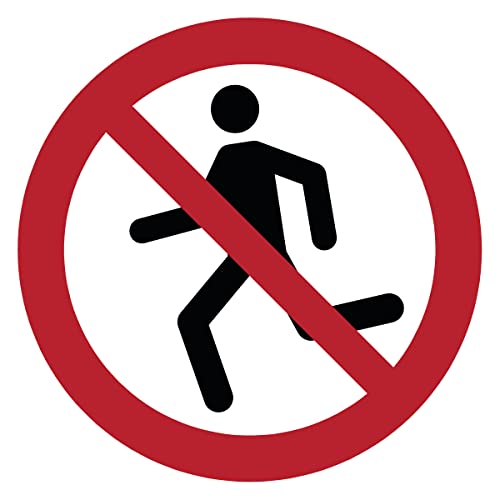 Runder Laminierter Schilderklebstoff, Wasserfester ISO 7010 - Kleber – UV-beständiger Laminierter Klebstoff – Lauf Nicht - Durchmesser 30 cm von Ambiance Sticker