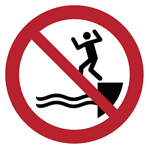 Runder Laminierter Schilderklebstoff, Wasserfester ISO 7010 - Kleber – UV-beständiger Laminierter Klebstoff – Springen Sie Nicht Ins Wasser - Durchmesser 5 cm von Ambiance Sticker