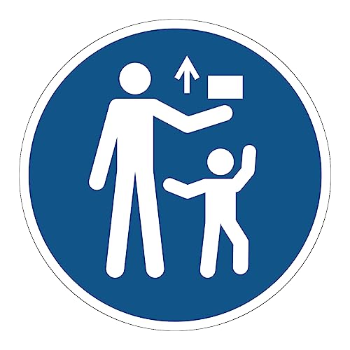 Verpflichtungsaufkleber NF ISO7010 – Wasserfester und UV-beständiger Laminierter Runder Beschilderungsaufkleber – Außerhalb der Reichweite von Kindern Aufbewahren - Durchmesser 25 cm von Ambiance Sticker