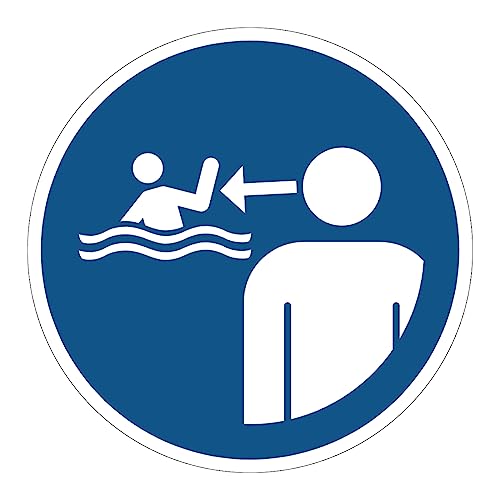 Verpflichtungsaufkleber NF ISO7010 – Wasserfester und UV-beständiger Laminierter Runder Beschilderungsaufkleber – Beaufsichtigung von Kindern in der Aquatischen Umwelt - Durchmesser 10 cm von Ambiance Sticker