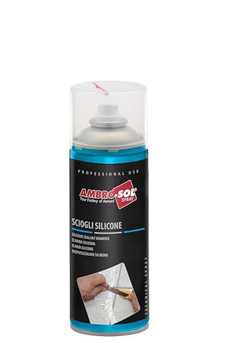 Ambro-Sol - Silikon Entferner P301, Silikonentferner Spray Entfernt Silikon ohne Oberflächen Anzugreifen Oder zu Mattieren, Schnell Wirkendes, 400 ml Silikonlöser, Recyclebares Weißblechspray von Ambro-Sol