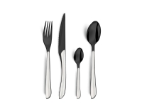 Amefa Lumino 1422 - 16 pcs Cutlery Set (Bright Black PVD – White handle) von Amefa