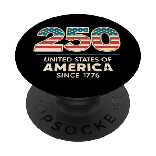 Patriotic USA Pride im Retro-Look zum 250-jährigen Jubiläum PopSockets Klebender PopGrip von America's 250th Birthday 4th of July 1776-2026