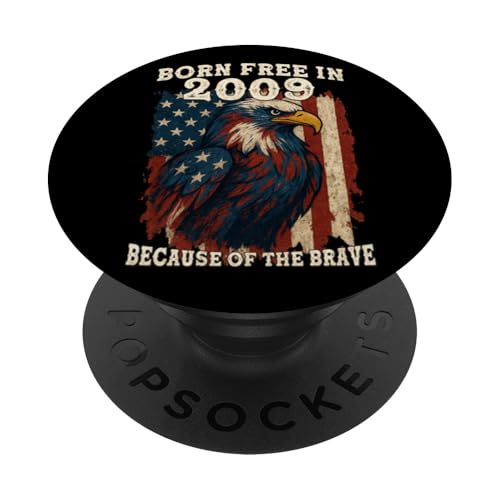 2009 Years Strong – Patriotic Born Free Power PopSockets Klebender PopGrip von America: Land of the Free Because of the Brave