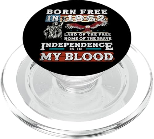 Born Free in 1962 - 63 Years of Patriot Pride - July 4th PopSockets PopGrip für MagSafe Born Free in 1962 - 63 Years of Patriot Pride - July 4th PopSockets PopGrip für MagSafe von America: Land of the Free - Patriot Store
