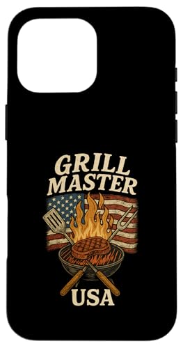 Grill Master USA Grill, Vintage-Design Hülle für iPhone 16 Pro Max Grill Master USA Grill, Vintage-Design Hülle für iPhone 16 Pro Max von American BBQ Kings & Backyard Grilling Co.
