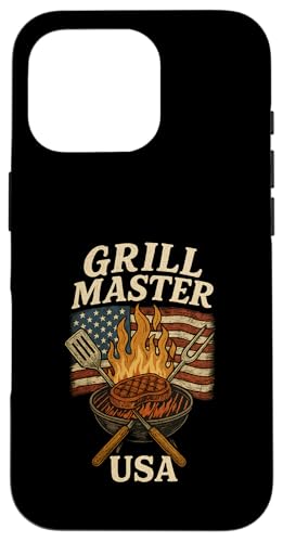 Grill Master USA Grill, Vintage-Design Hülle für iPhone 16 Pro Grill Master USA Grill, Vintage-Design Hülle für iPhone 16 Pro von American BBQ Kings & Backyard Grilling Co.