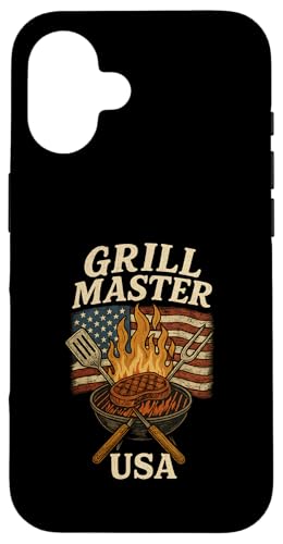 Grill Master USA Grill, Vintage-Design Hülle für iPhone 16 Grill Master USA Grill, Vintage-Design Hülle für iPhone 16 von American BBQ Kings & Backyard Grilling Co.