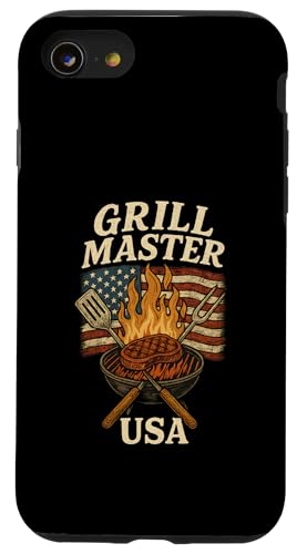Grill Master USA Grill, Vintage-Design Hülle für iPhone SE (2020) / 7 / 8 von American BBQ Kings & Backyard Grilling Co.