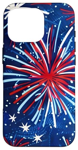 Feuerwerk Rot Weiß Blau Patriotischer Gedenktag 4. Juli Hülle für iPhone 16 Pro Feuerwerk Rot Weiß Blau Patriotischer Gedenktag 4. Juli Hülle für iPhone 16 Pro von American Freedom Wear