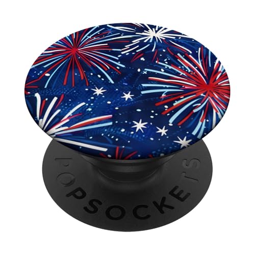 Feuerwerk Rot Weiß Blau Patriotischer Gedenktag 4. Juli PopSockets Klebender PopGrip Feuerwerk Rot Weiß Blau Patriotischer Gedenktag 4. Juli PopSockets Klebender PopGrip von American Freedom Wear