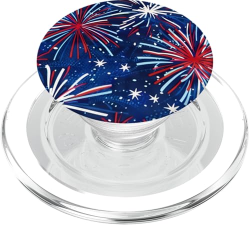 Feuerwerk Rot Weiß Blau Patriotischer Gedenktag 4. Juli PopSockets PopGrip für MagSafe Feuerwerk Rot Weiß Blau Patriotischer Gedenktag 4. Juli PopSockets PopGrip für MagSafe von American Freedom Wear
