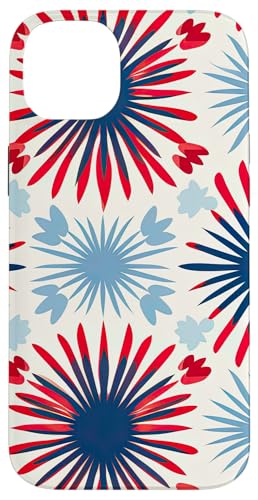 Feuerwerk mit Blumenmuster in Rot, Weiß, Blau, Gedenktag und 4. Juli Hülle für iPhone 14 Plus Feuerwerk mit Blumenmuster in Rot, Weiß, Blau, Gedenktag und 4. Juli Hülle für iPhone 14 Plus von American Freedom Wear