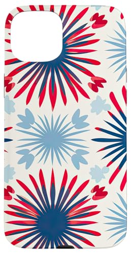 Feuerwerk mit Blumenmuster in Rot, Weiß, Blau, Gedenktag und 4. Juli Hülle für iPhone 15 Plus Feuerwerk mit Blumenmuster in Rot, Weiß, Blau, Gedenktag und 4. Juli Hülle für iPhone 15 Plus von American Freedom Wear