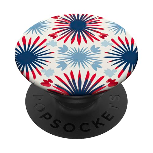 Feuerwerk mit Blumenmuster in Rot, Weiß, Blau, Gedenktag und 4. Juli PopSockets Klebender PopGrip Feuerwerk mit Blumenmuster in Rot, Weiß, Blau, Gedenktag und 4. Juli PopSockets Klebender PopGrip von American Freedom Wear