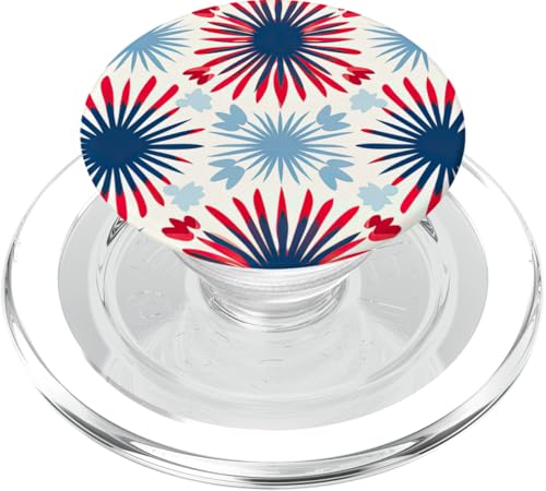 Feuerwerk mit Blumenmuster in Rot, Weiß, Blau, Gedenktag und 4. Juli PopSockets PopGrip für MagSafe Feuerwerk mit Blumenmuster in Rot, Weiß, Blau, Gedenktag und 4. Juli PopSockets PopGrip für MagSafe von American Freedom Wear