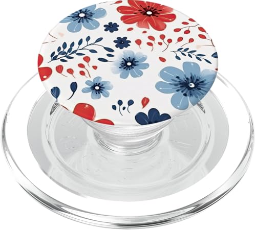 Patriotische Blume in Rot, Weiß, Blau, Gedenktag und 4. Juli PopSockets PopGrip für MagSafe von American Freedom Wear