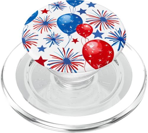 Rot Weiß Blau Ballon Party | Gedenktag & 4. Juli PopSockets PopGrip für MagSafe von American Freedom Wear