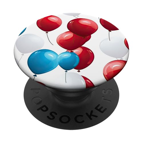 Rot Weiß Blau Ballon Patriotisch | Memorial Day & 4. Juli PopSockets Klebender PopGrip von American Freedom Wear