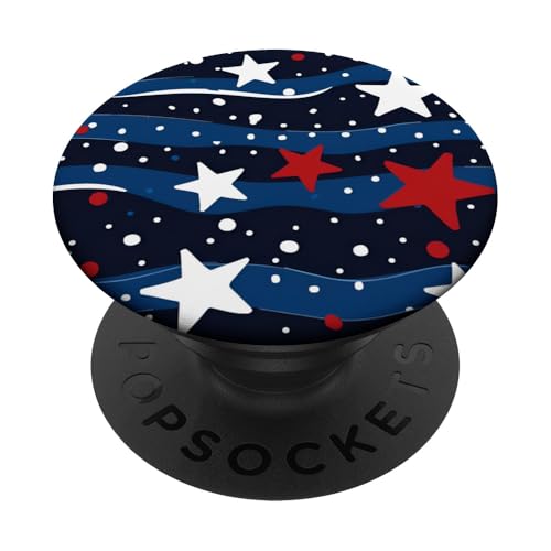 Rot Weiß Blau Sterne Patriotisch | Memorial Day & 4. Juli PopSockets Klebender PopGrip von American Freedom Wear