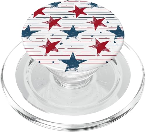 Rot Weiß Blau Sterne Patriotisch | Memorial Day & 4. Juli PopSockets PopGrip für MagSafe von American Freedom Wear