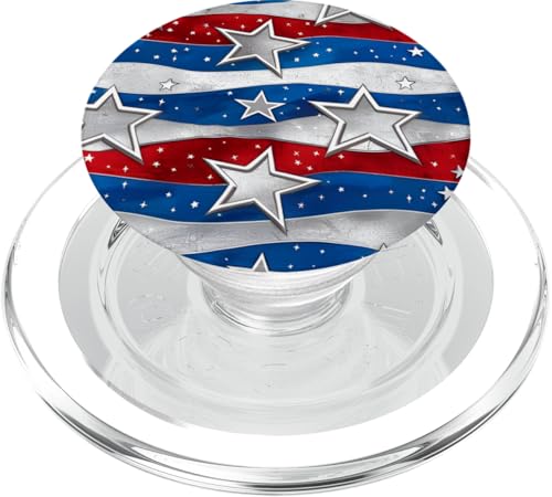 Rot Weiß Blau Sterne Patriotisch | Memorial Day & 4. Juli PopSockets PopGrip für MagSafe Rot Weiß Blau Sterne Patriotisch | Memorial Day & 4. Juli PopSockets PopGrip für MagSafe von American Freedom Wear
