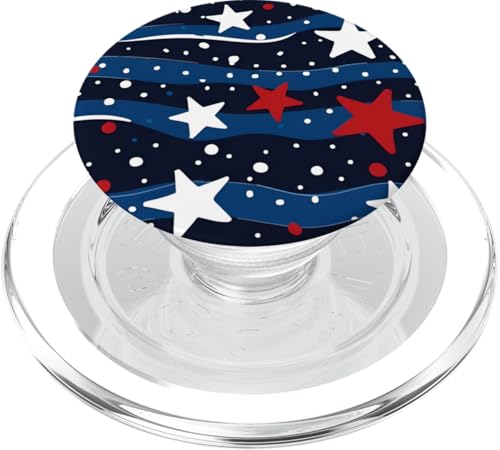Rot Weiß Blau Sterne Patriotisch | Memorial Day & 4. Juli PopSockets PopGrip für MagSafe Rot Weiß Blau Sterne Patriotisch | Memorial Day & 4. Juli PopSockets PopGrip für MagSafe von American Freedom Wear
