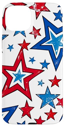 Rot Weiß Blau Sterne patriotisch | Memorial Day & 4. Juli Hülle für iPhone 15 Plus Rot Weiß Blau Sterne patriotisch | Memorial Day & 4. Juli Hülle für iPhone 15 Plus von American Freedom Wear