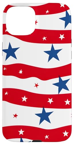Rot Weiß Blau Sterne patriotisch | Memorial Day & 4. Juli Hülle für iPhone 15 Plus Rot Weiß Blau Sterne patriotisch | Memorial Day & 4. Juli Hülle für iPhone 15 Plus von American Freedom Wear