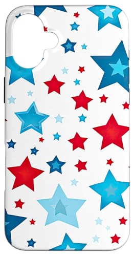 Rot Weiß Blau Sterne patriotisch | Memorial Day & 4. Juli Hülle für iPhone 16 Plus Rot Weiß Blau Sterne patriotisch | Memorial Day & 4. Juli Hülle für iPhone 16 Plus von American Freedom Wear