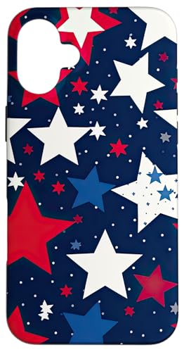 Rot Weiß Blau Sterne patriotisch | Memorial Day & 4. Juli Hülle für iPhone 16 Plus Rot Weiß Blau Sterne patriotisch | Memorial Day & 4. Juli Hülle für iPhone 16 Plus von American Freedom Wear